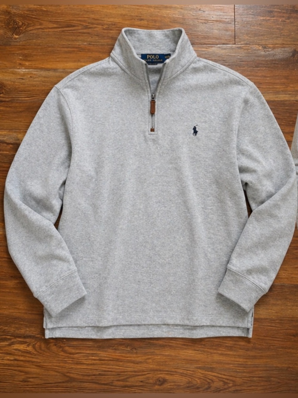 Polo Ralph Lauren Gray Quarter Zip Pullover Size XL Classic Fleece Sweater - Picture 3 of 3